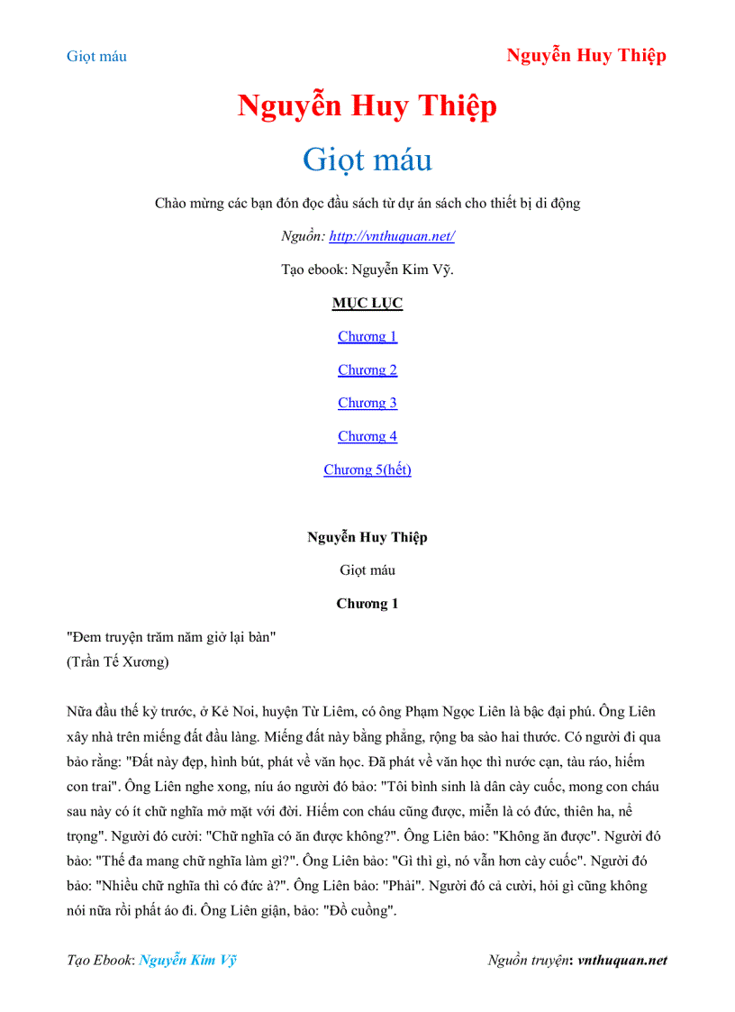 Ebook Giọt máu Nguyễn Huy Thiệp