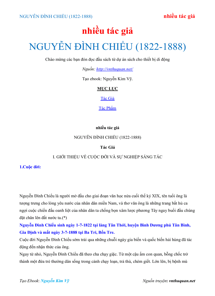Ebook Nguyễn Đình Chiểu