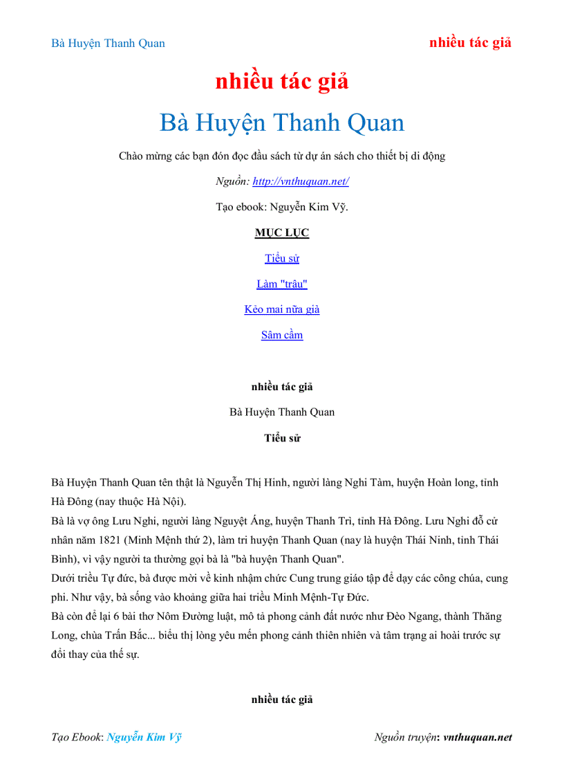 Ebook Bà Huyện Thanh Quan