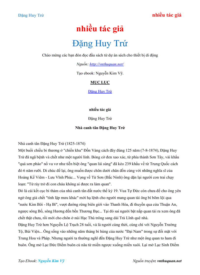 Ebook Đặng Huy Trứ nhiều tác giả