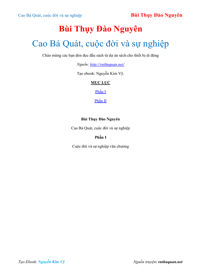 Ebook Cao Bá Quát cuộc đời và sự nghiệp Bùi Thụy Đào Nguyên