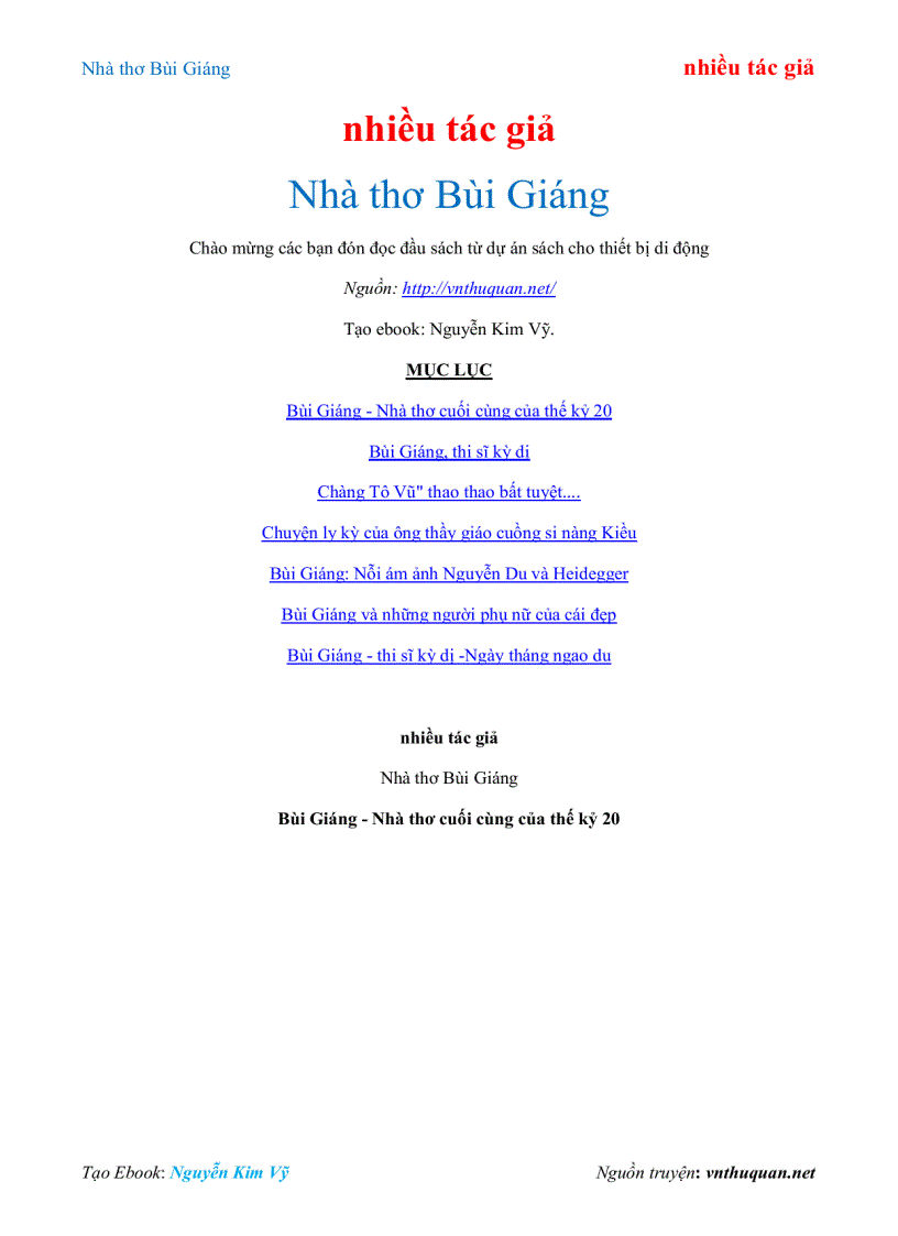 Ebook Nhà thơ Bùi Giáng nhiều tác giả