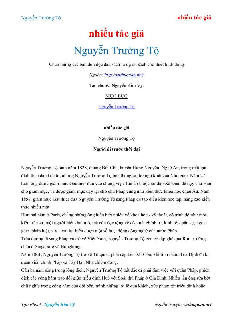 Ebook Nguyễn Trường Tộ nhiều tác giả