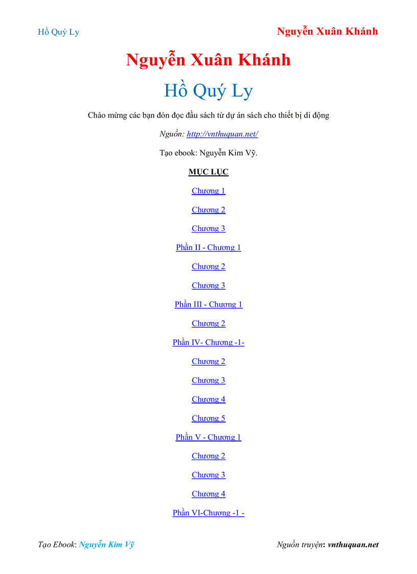 Ebook Hồ Quý Ly