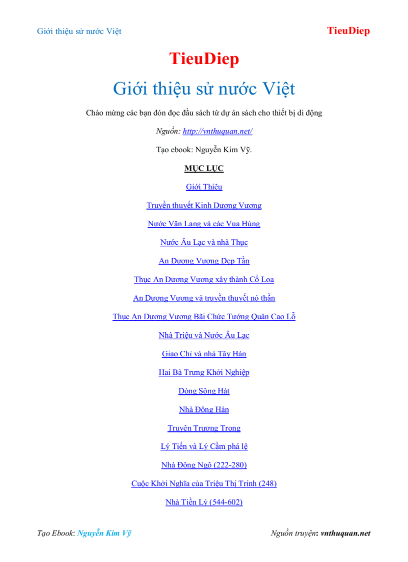 Ebook Giới thiệu sử nước Việt TieuDiep