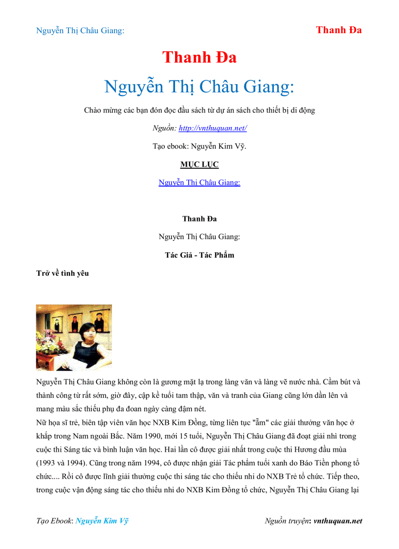 Ebook Nguyễn Thị Châu Giang Thanh Đa