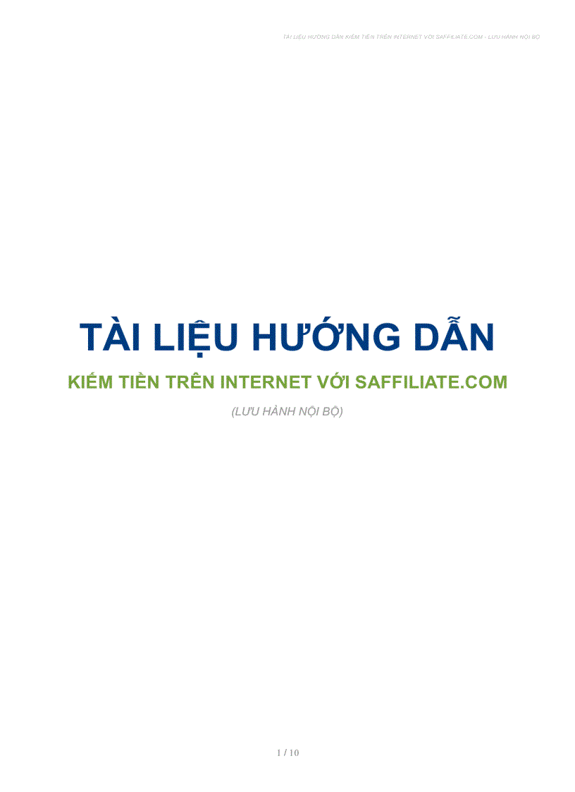 Tài liệu hướng dẫn kiếm tiền với Affiliate căn bản