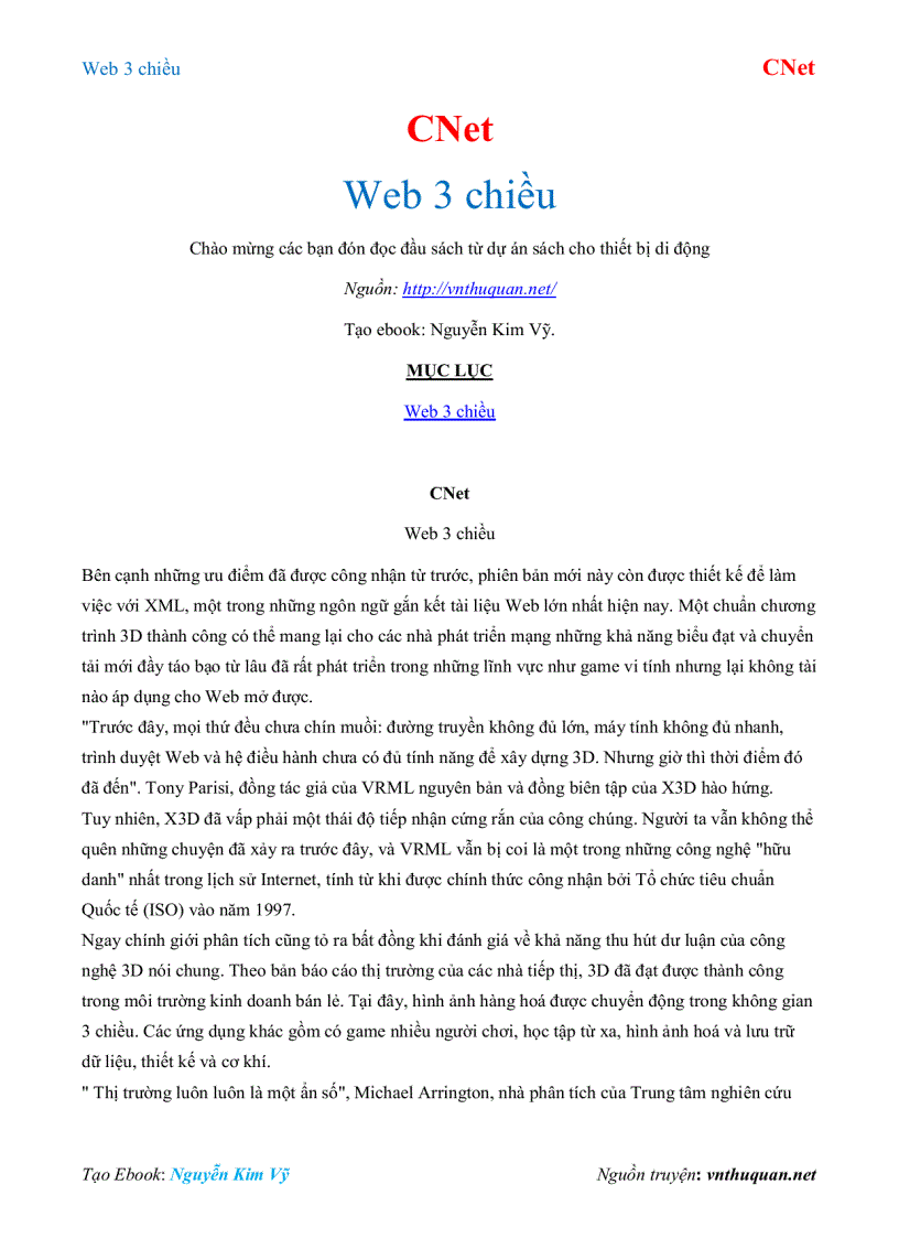 Ebook Web 3 chiều CNet