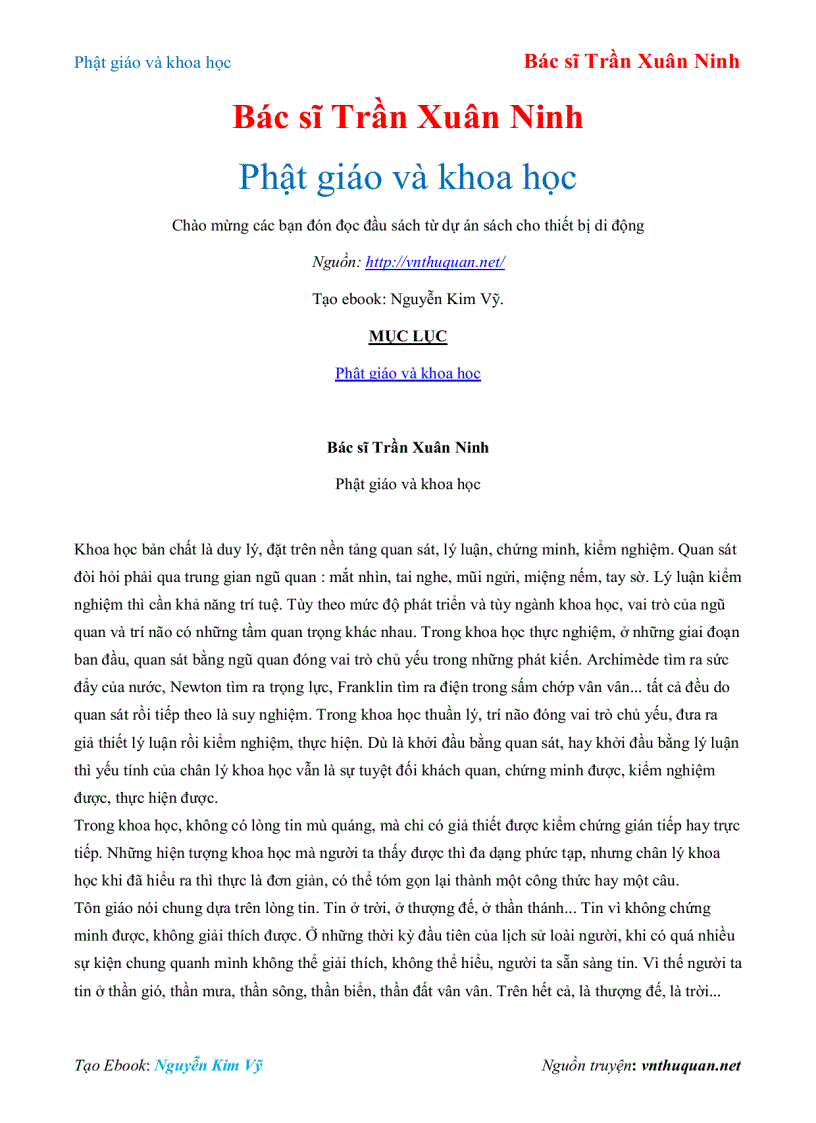 Ebook Phật giáo và khoa học Bác sĩ Trần Xuân Ninh