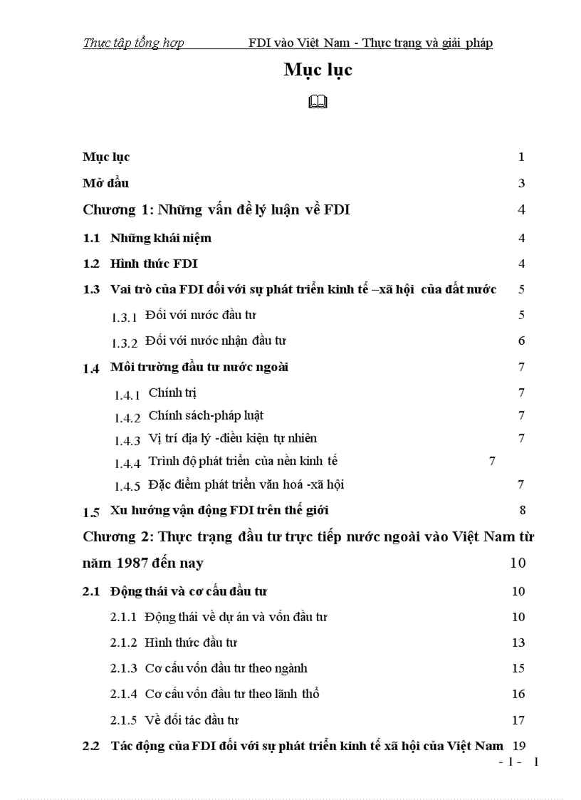 Đầu tư trực tiếp nước ngoài tại Việt Nam từ 1987 đến nay thực trạng và giải pháp