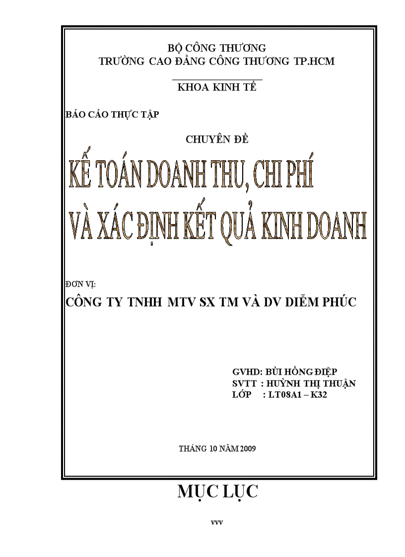 Kế toán doanh thu và xác định kết quả kinh doanh