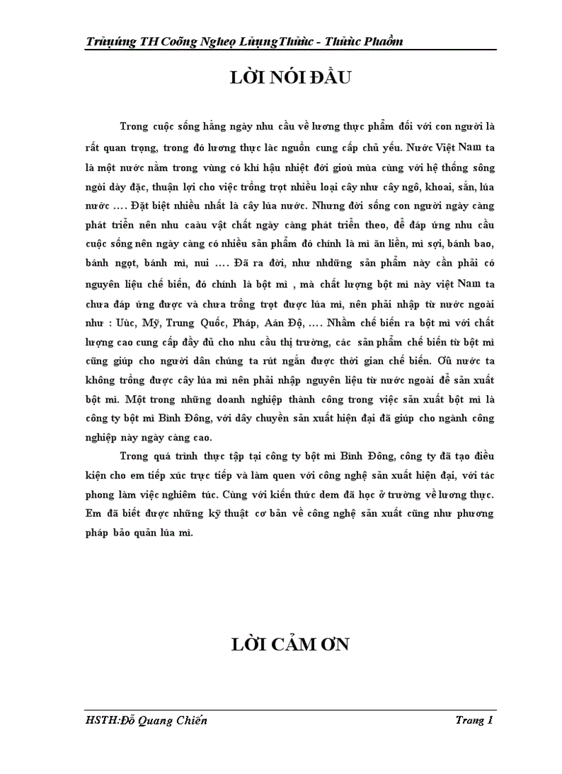 Quá trình bảo quản lúa mì Sản phẩm