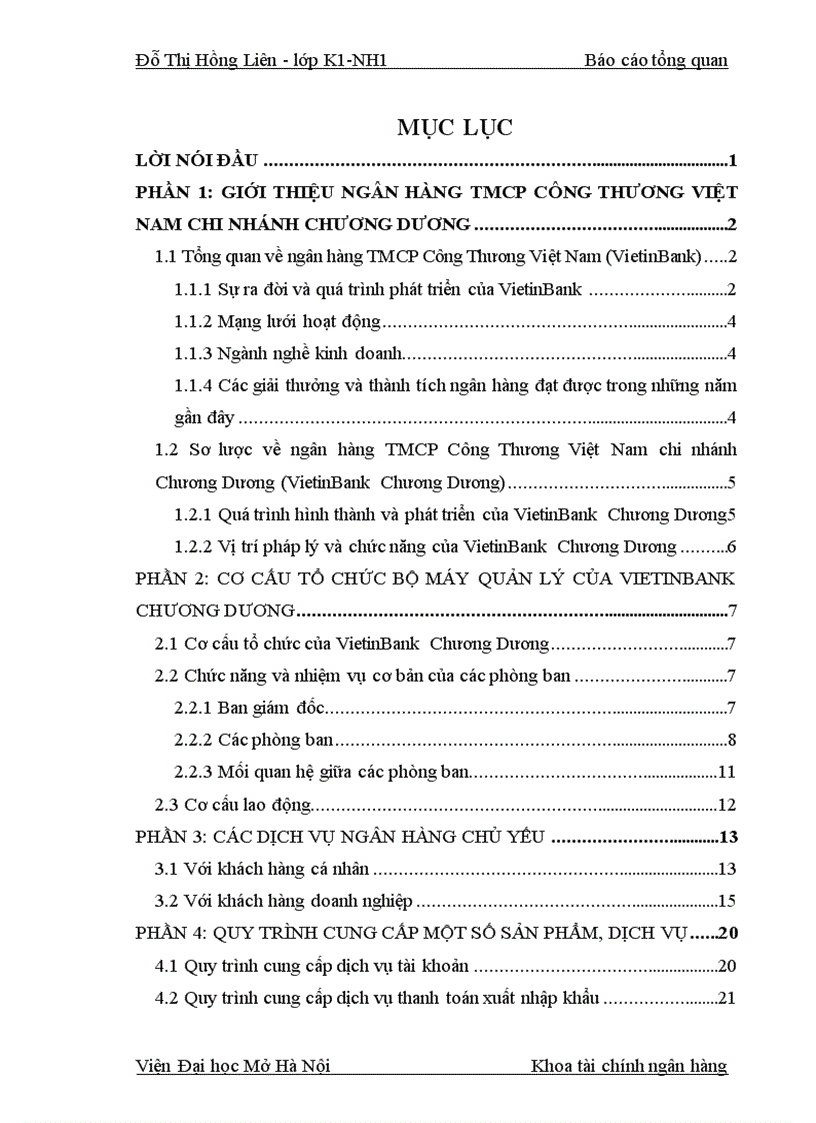CƠ CẤU TỔ CHỨC BỘ MÁY QUẢN LÝ và TÌNH HÌNH HOẠT ĐỘNG CỦA VIETINBANK CHƯƠNG DƯƠNG