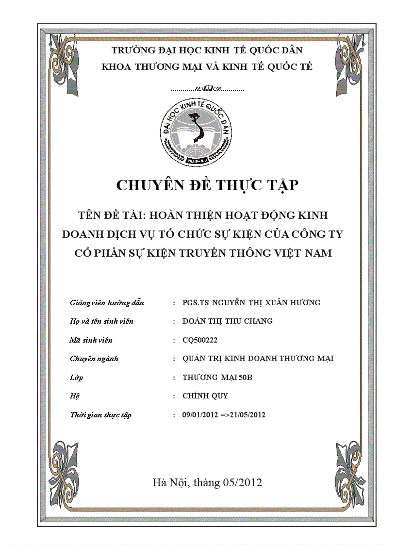 Hoàn thiện hoạt động kinh doanh dịch vụ tổ chức sự kiện của Công ty Cổ phần sự kiện truyền thông Việt Nam