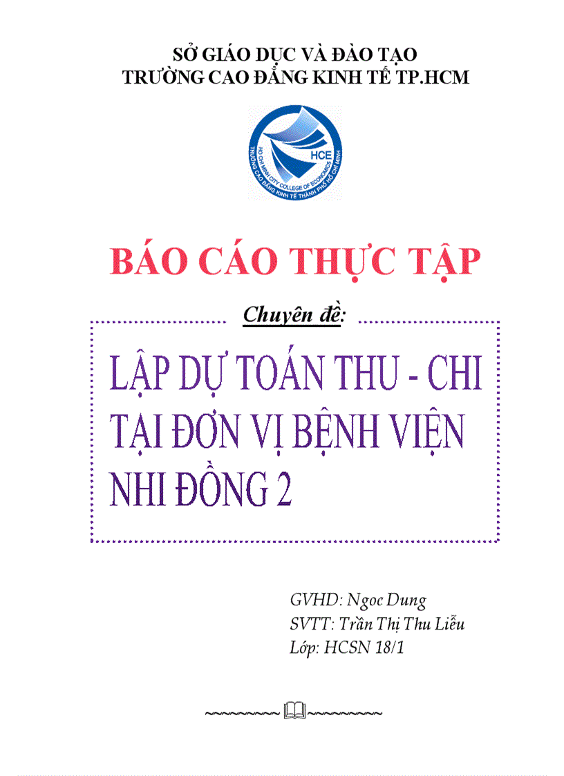 Lập dự toán thu chi tại đơn vị bệnh viện nhi đồng 2