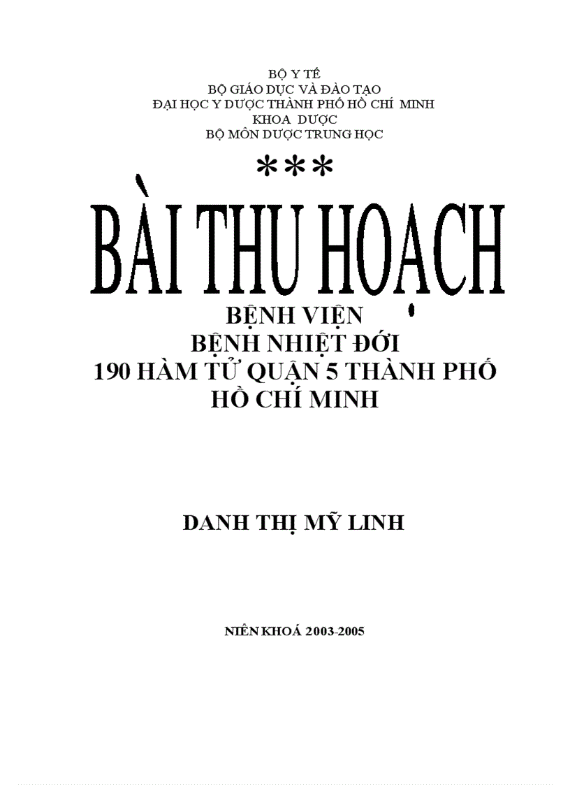 Bệnh viện bệnh nhiệt đới 190 hàm tử quận 5 thành phố hồ chí minh