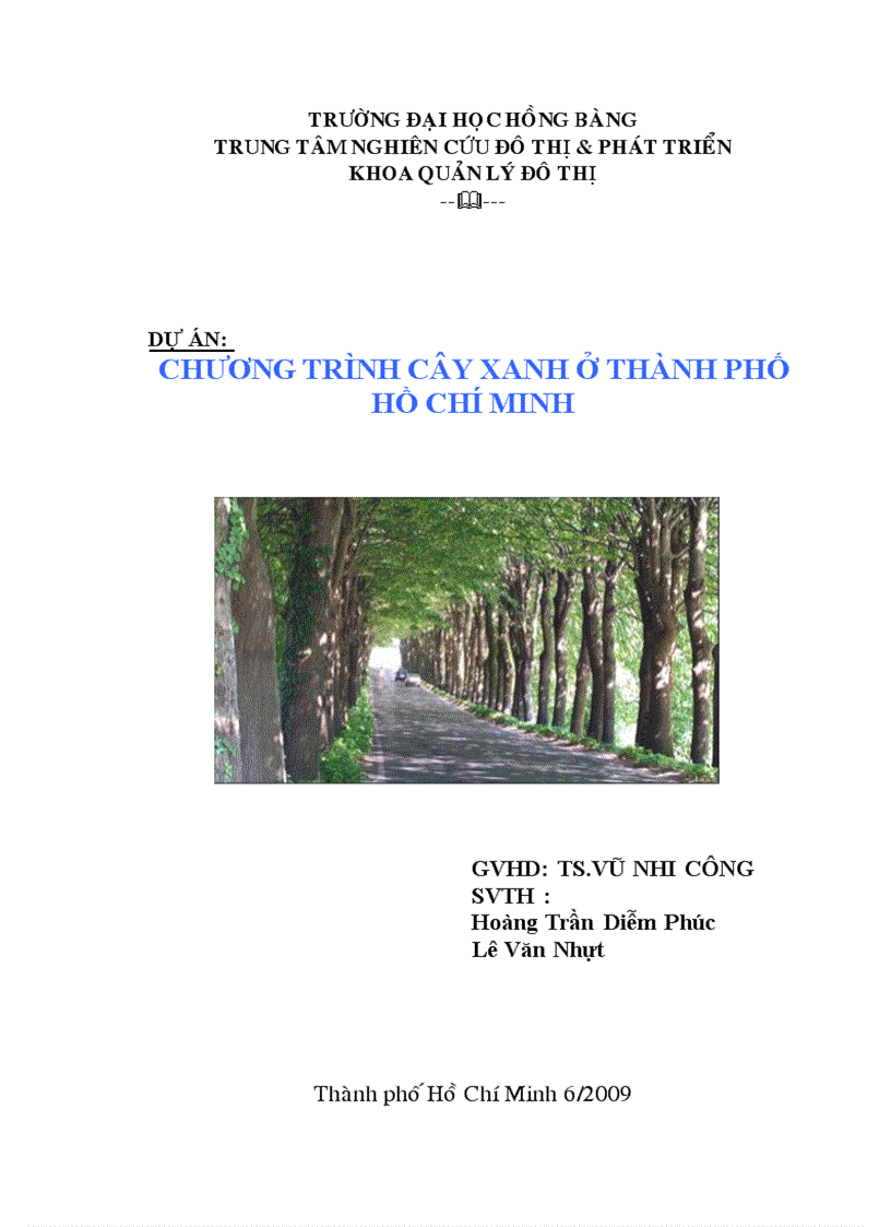 Chương trình cây xanh ở thành phố hồ chí minh