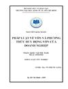 Pháp luật về vốn và phương thức huy động vốn của doanh nghiệp