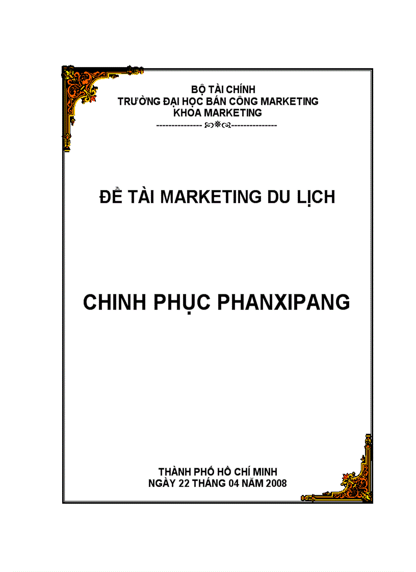 Đề tài marketing du lịch chinh phục Phanxipang