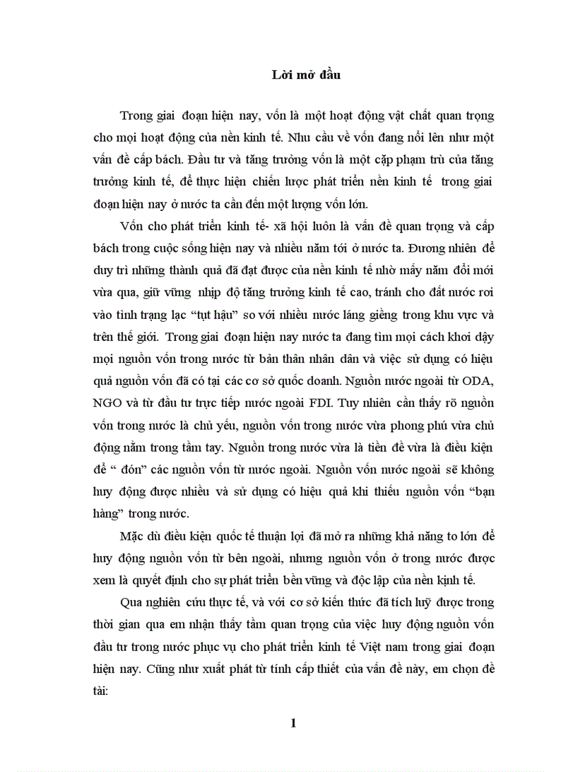 Những biện pháp cơ bản để tăng cường huy động vốn đầu tư trong nước phục vụ cho phát triển kinh tế Việt nam trong giai đoạn công nghiệp hoá hiện đại hoá