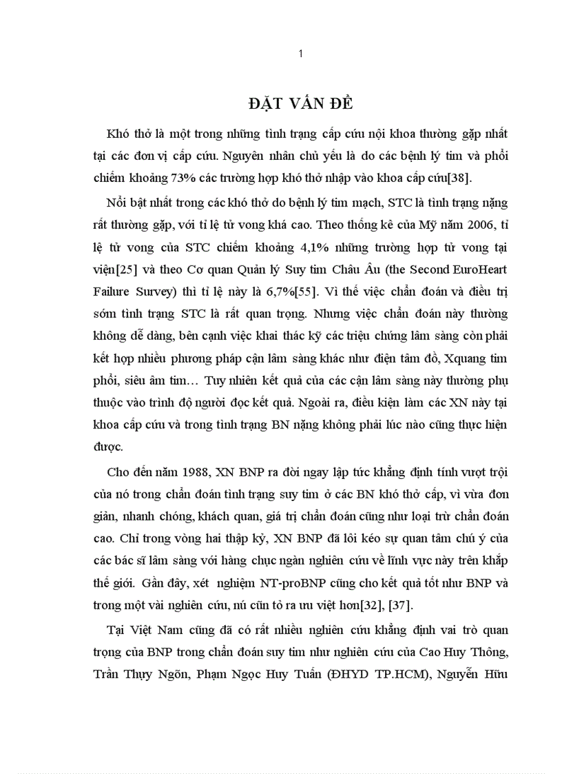 Nghiên cứu giá trị của XN nhanh NT proBNP trong chẩn đoán và loại trừ STC ở các BN khó thở nhập khoa Cấp cứu BV Bạch Mai
