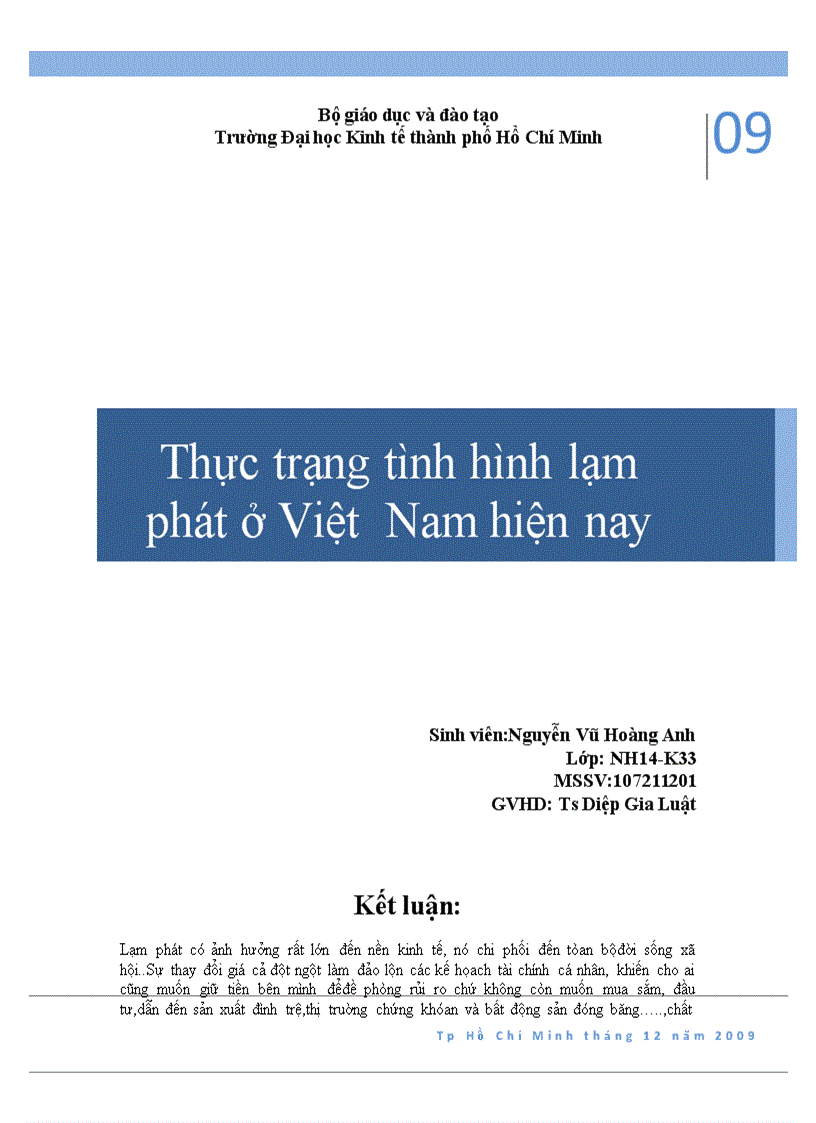 Thực trạng tình hình lạm phát ở Việt Nam hiện nay