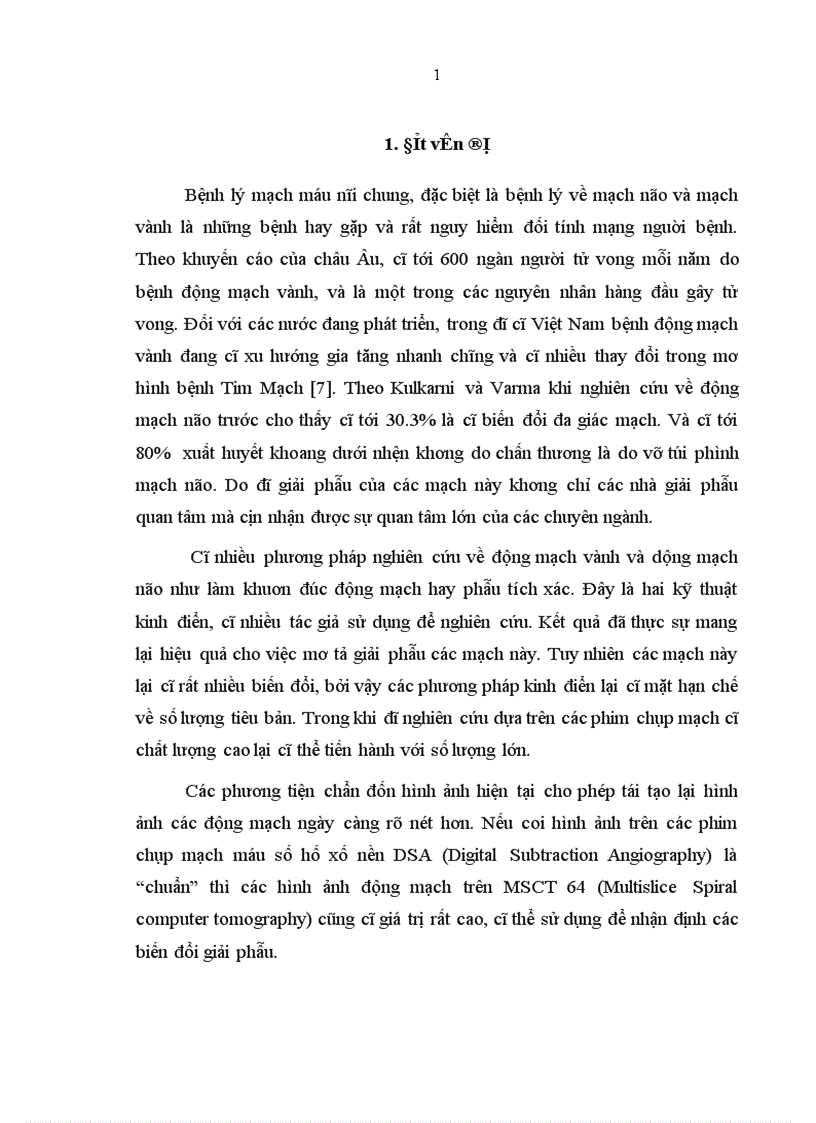 Nghiên cứu biến đổi giải phẫu ĐM vành và ĐM não trên hình ảnh chụp MSCT 64 so với hình ảnh trên DSA
