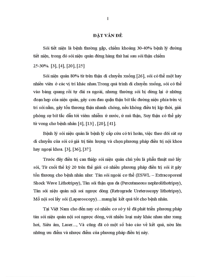 Đánh giá kết quả điều trị sỏi niệu quản bằng phương pháp tán sỏi nội soi ngược dòng trên máy Lithoclast tại bệnh viện Thanh Nhàn