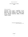 Đánh giá quá trình vận dụng các công cụ tiền tệ của ngân hàng nhà nước Việt Nam