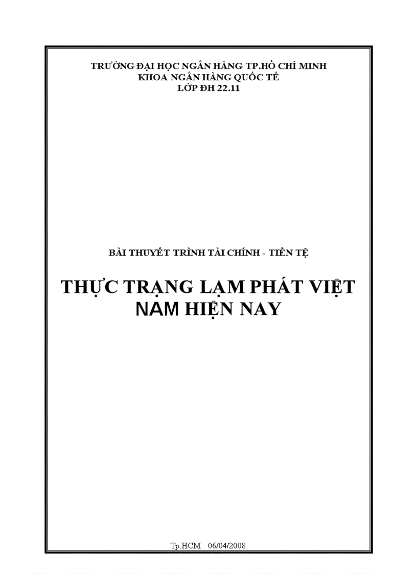 Thực trạng lạm phát Việt nam hiện nay