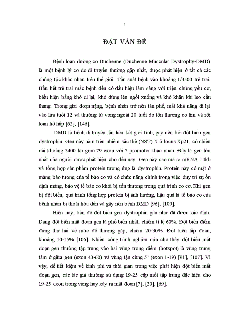 Xác định đột biến mất đoạn gen dystrophin gây bệnh loạn dưỡng cơ Duchenne ở mức độ mRNA và phát hiện người lành mang gen bệnh 1