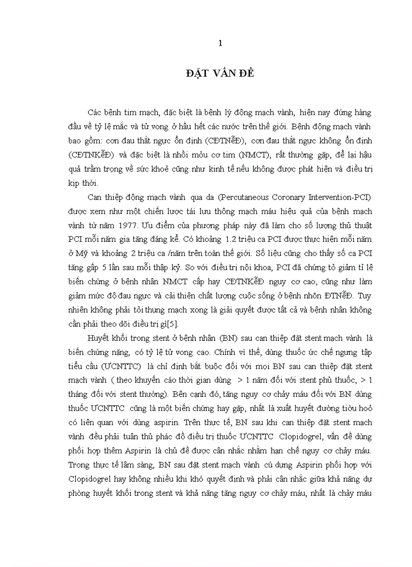 Nghiên cứu độ ngưng tập tiểu cầu ở bệnh nhân trước và sau can thiệp đặt stent động mạch vành