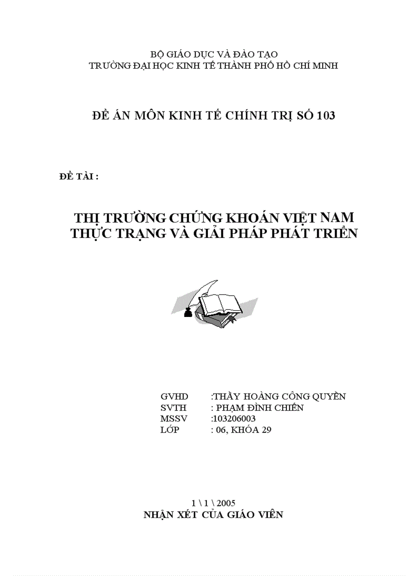 Thị trường chứng khoán việt nam thực trạng và giải pháp phát triển