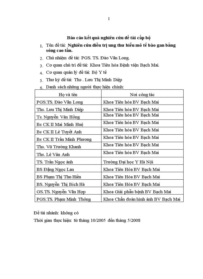 Nghiên cứu điều trị ung thư biểu mô tế bào gan bằng sóng cao tần