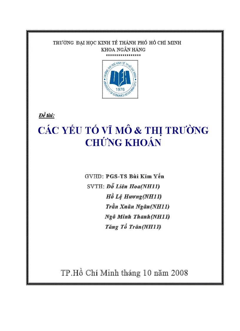 Các yếu tố vĩ mô thị trường chứng khoán