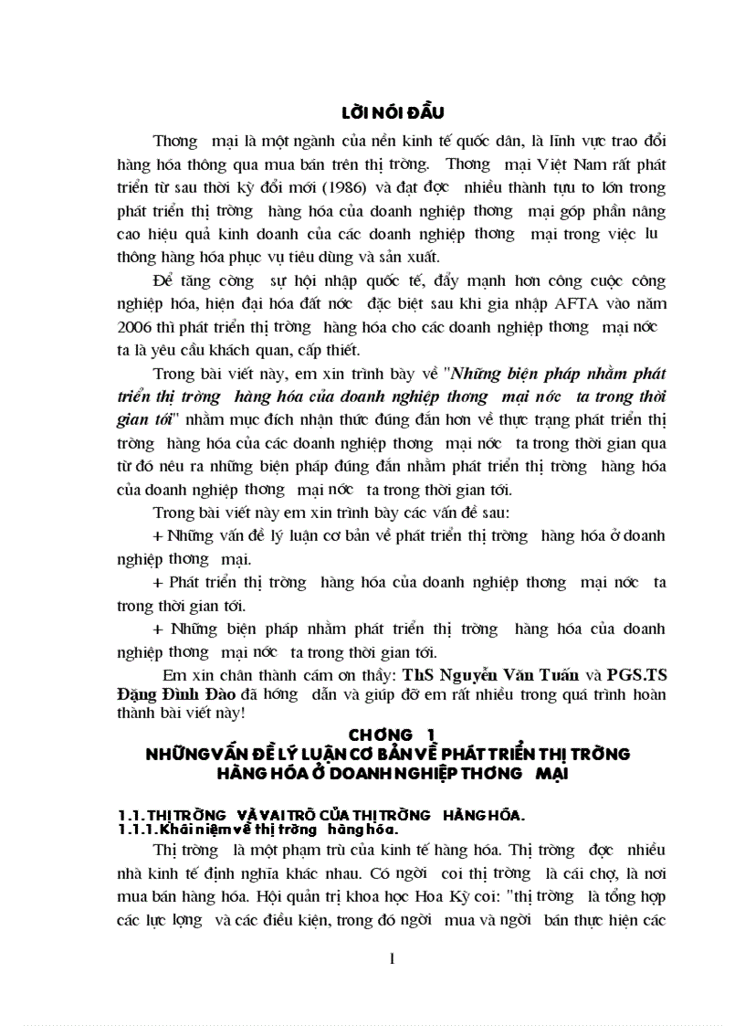 Những biện pháp nhằm phát triển thị trường hàng hóa của doanh nghiệp thương mại nước ta trong thời gian tới