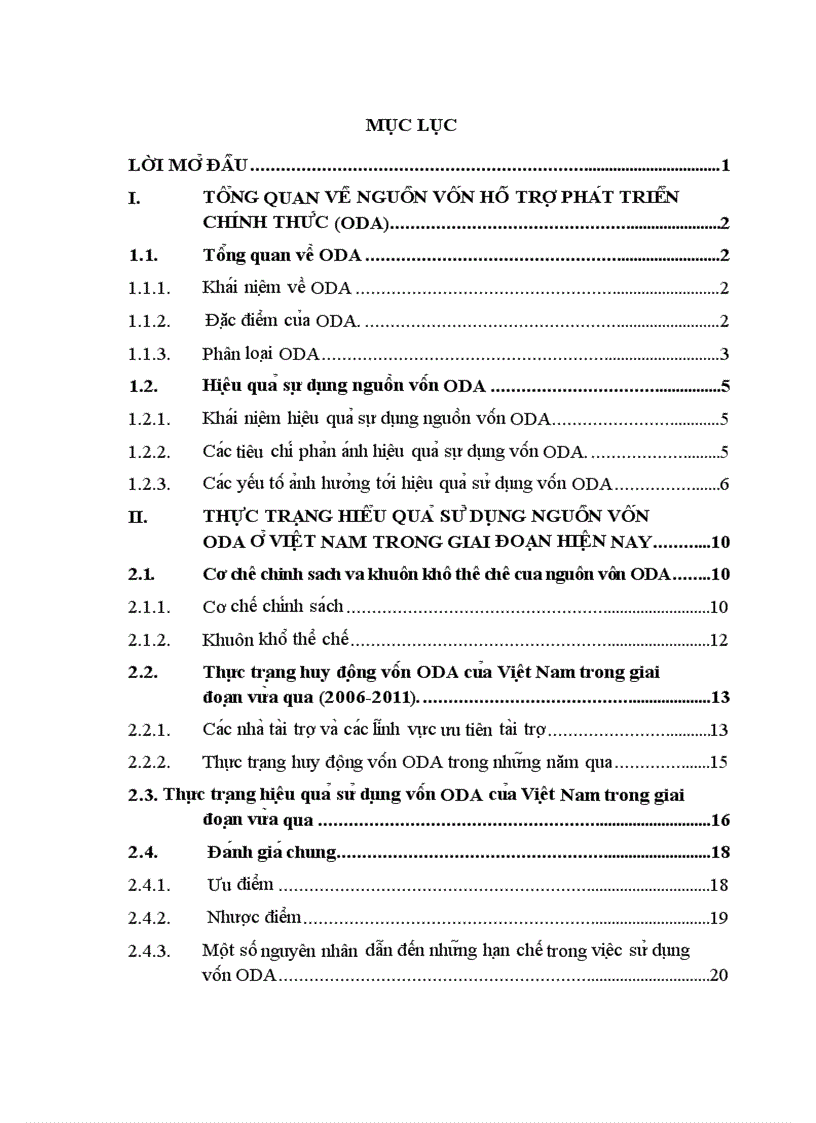 Một số giải pháp quản lý nhằm nâng cao hiệu quả sử dụng nguồn vốn Hỗ trợ phát triển chính thức ODA ở Việt Nam trong giai đoạn hiện nay 2010 2015