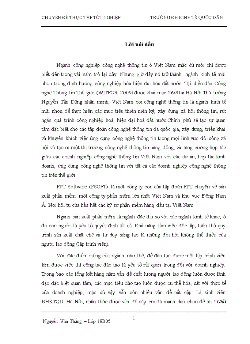 Giải pháp hoàn thiện đào tạo nhân lực ở Cty cổ phần phần mềm FPT