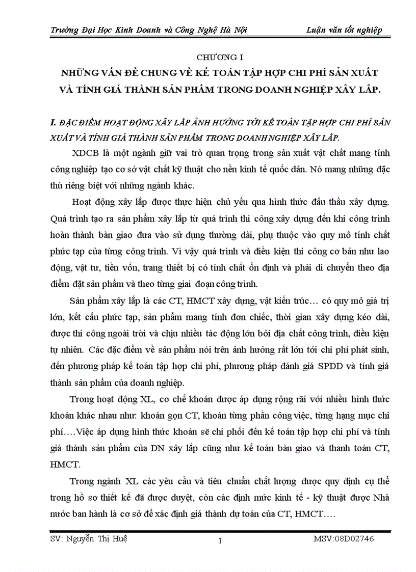 Thực tế về kế toán tập hợp chi phí sản xuất và tính giá thành sản phẩm xây lắp tại công ty tnhh xây lắp thương mại HÀ VIỆT