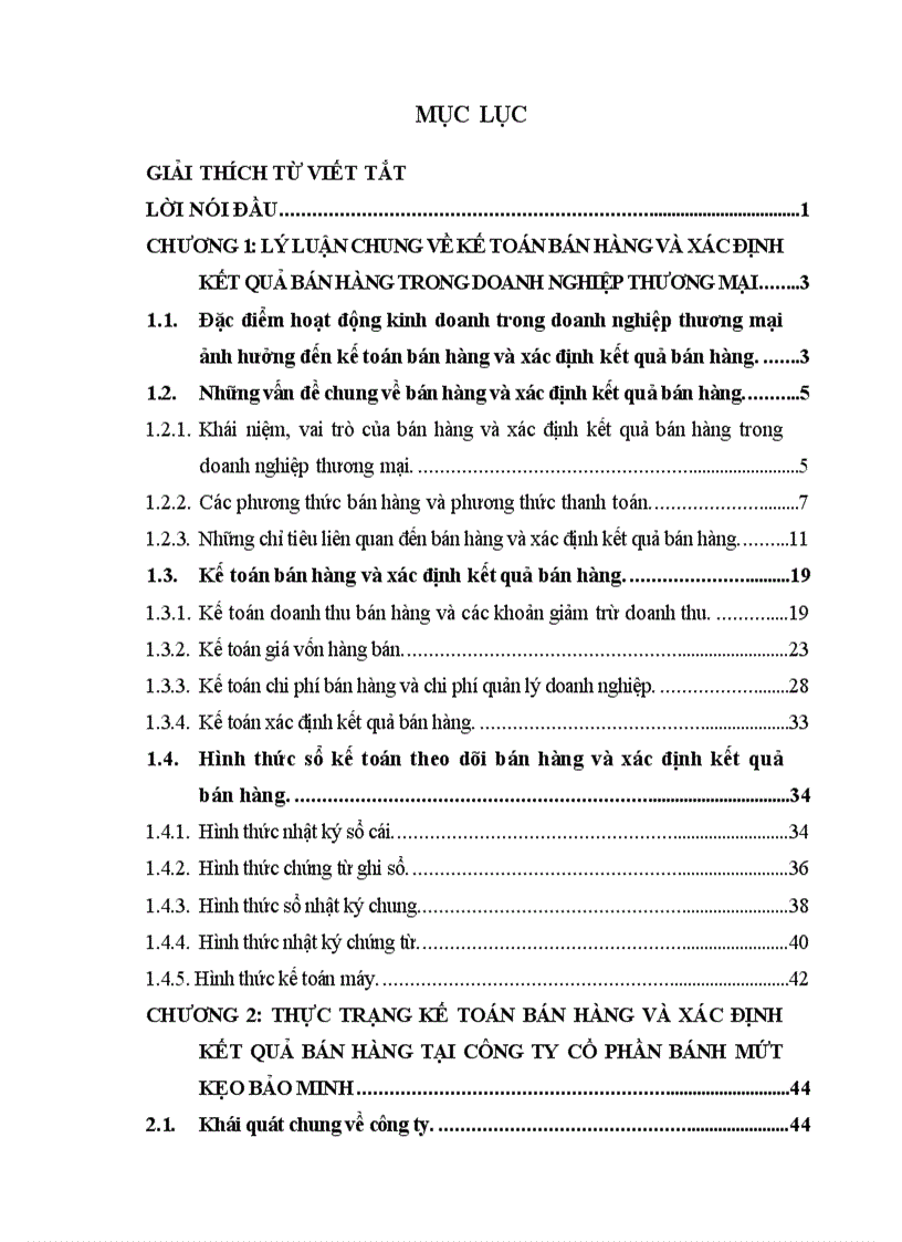 Thực trạng kế toán bán hàng và xác định kết quả bán hàng tại công ty cổ phần bánh mứt kẹo Bảo Minh