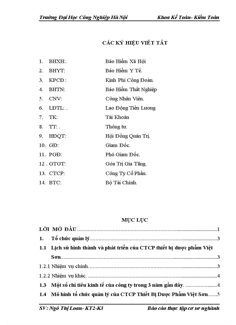 Kế toán lao động tiền lương các khoản trích theo lương tại CTCP Thiết Bị Dược Phẩm Việt Sơn