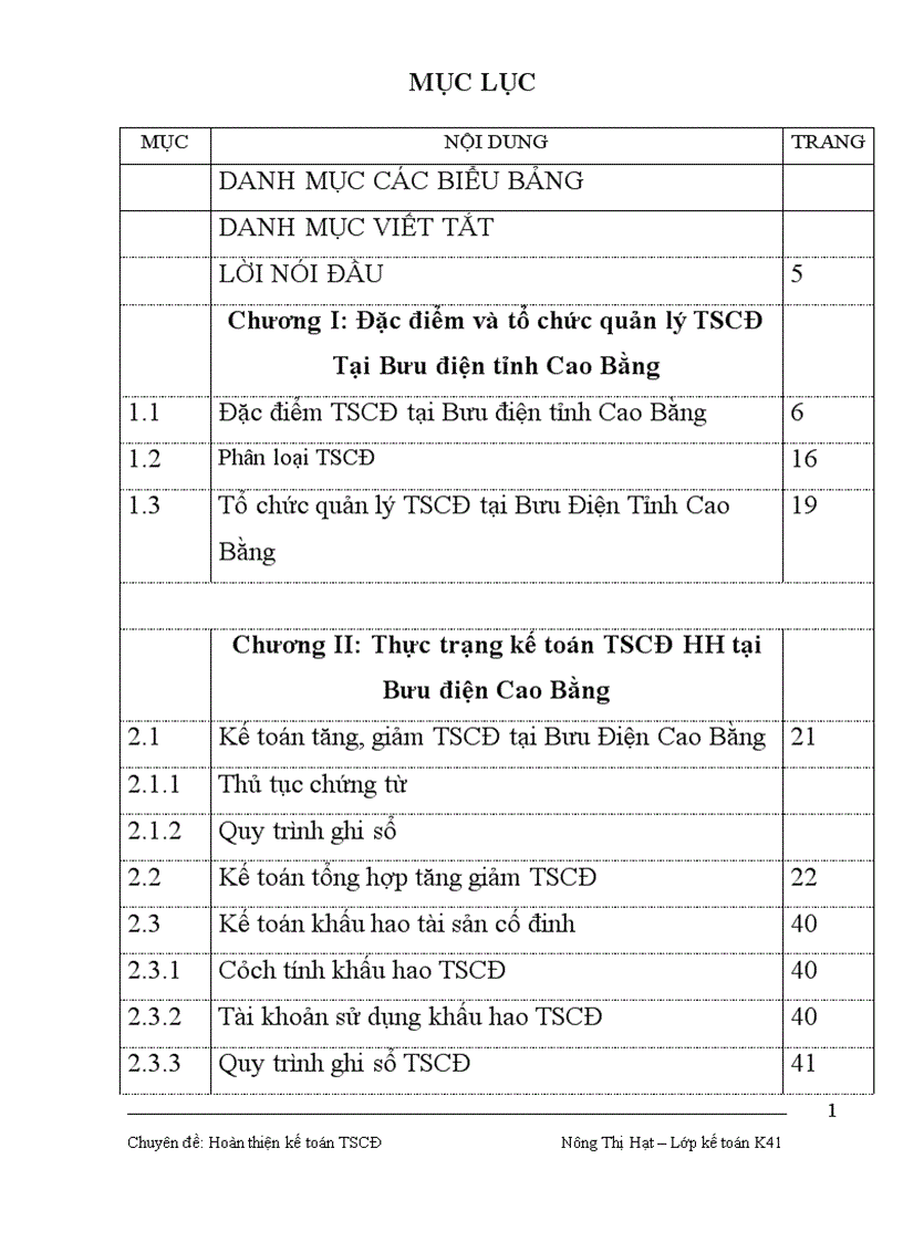 Hoàn thiện kế toán TSCĐTại Bưu điện Cao Bằng