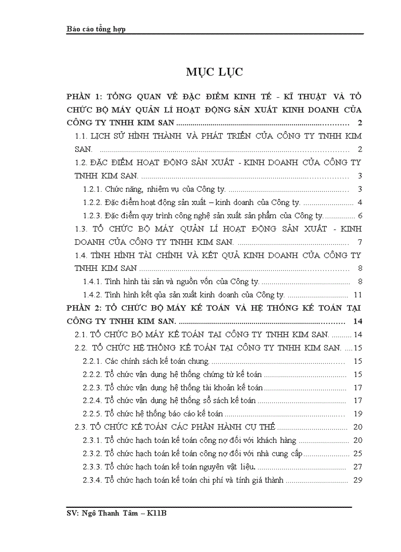 Tổ chức bộ máy kế toán và hệ thống kế toán tại công ty tnhh kim san