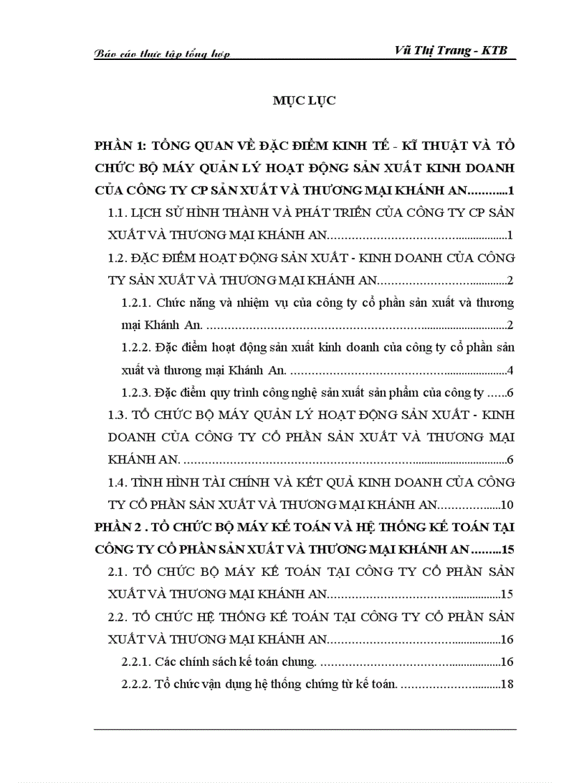Tổ chức bộ máy kế toán và hệ thống kế toán tại công ty cổ phần sản xuất và thương mại KHÁNH AN