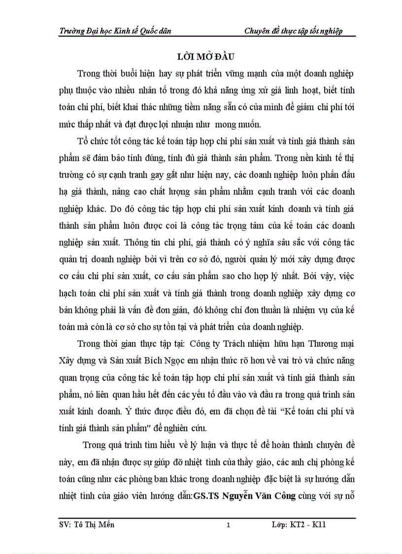 Kế toán chi phí và tính giá thành sản phẩm 1