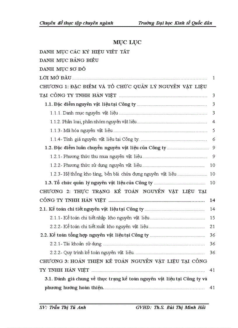 Hoàn thiện kế toán nguyên vật liệu tại công ty tnhh hàn việt