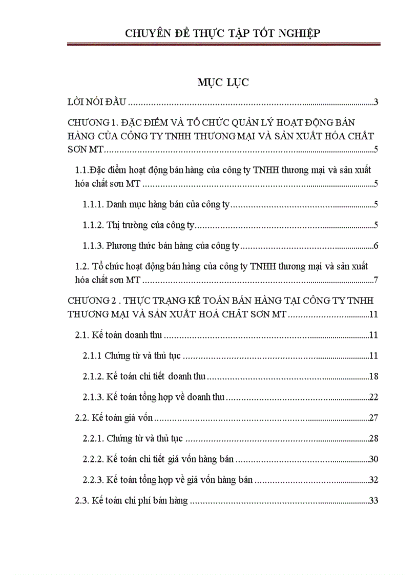 Hoàn thiện kế toán bán hàng tại công ty TNHH thương mại và sản xuất hóa chất sơn MT