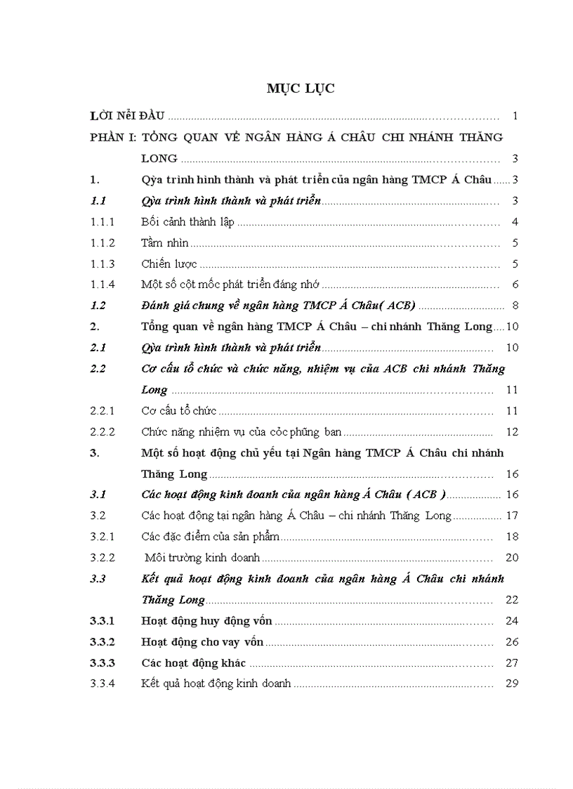 Thực trạng các hoạt động có liên quan đến đầu tư và quản lý đầu tư tại ACB THĂNG LONG