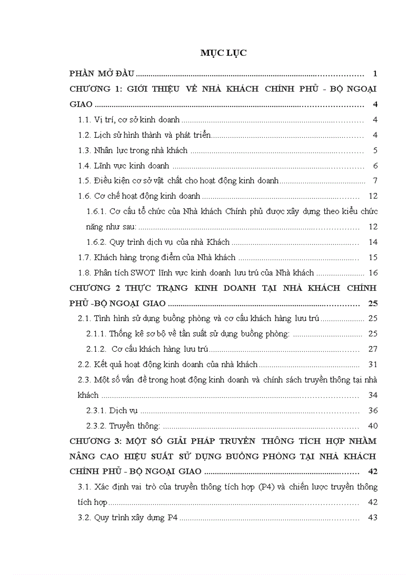 Thực trạng kinh doanh tại Nhà khách Chính phủ Bộ Ngoại Giao