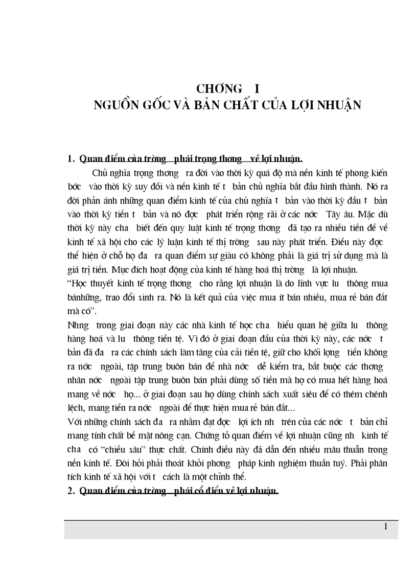 Vai trò của lợi nhuận trong CNTB